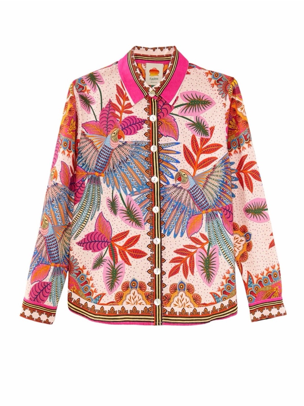 FarmRio Women's Macaw Scarf Shirt - Picture 2 of 6